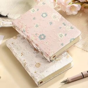 Floral & Tree Print Linen Cover Notebook